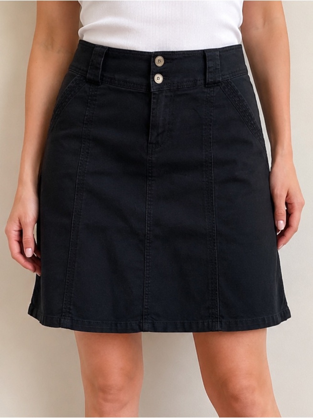 Cotton Ginny Vintage Black Stretch Denim Mini Skirt Women’s Size 7